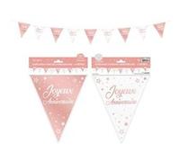 guirlande fanion anniversaire or rose - surprisez vous gfm00rg Rose G
