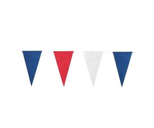 Guirlande fanion - Thème France - 3.6m - Tricolore - Papier - 12.5x22cm