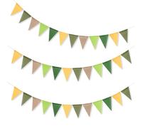 Guirlande Fanion Vert, 12M Fanion Vert Banderole Guirlande Extérieur Intérieur pour Mariage Anniversaire Baptême Jardin Fête Décoration