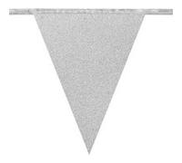 guirlande fanions carton 6m argent pailleté - boland 20001 Gris G