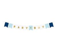 guirlande fanions carton baby boy 1.6m bleu - partydeco grl61 Bleu G
