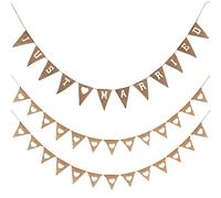 Guirlande Fanions de Mariage Vintage, Deco Mariage Champetre Just Married Bannière Toile de Jute Déco pour Cérémonie de Mariage, Accessoires Photo, Douche de Mariée