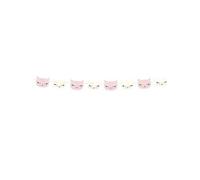 guirlande fanions tête chat kitty party 1.4m rose - GL11