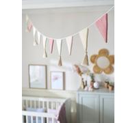 Guirlande fanions tricot rose poudré TU