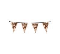 Guirlande fanions western - BOLAND - Thème Far West - 6 m - 15 fanions triangulaires - 30 x 20 cm - Marron - Plastique