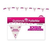 guirlande fil joyeux anniversaire rose - surprisez vous gflm00f Rose G