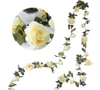 Guirlande Fleurs Artificielles - LEOCLOTHO - Blanc - 220cm - Intérieur - A suspendre
