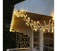 Guirlande Grappe Lumineuse 300 LED par 4 mètres - Câble Transparent - Éclairage Blanc ou Blanc Chaud par Festive Lights (4m Blanc Chaud)