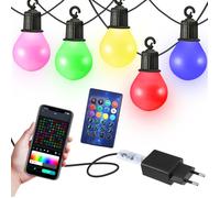 Guirlande Guinguette Extérieur 15M,Guirlande Lumineuse Exterieure avec 50 LED Ampoules IP68 Imperméable,pour terrasse, mariage,