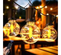 Guirlande Guinguette Exterieur 30M, 37+2 G40 LED Ampoules, Guirlande Lumineuse Exterieure IP44 Imperméable avec Prise, Connectable, Dimmable Temporisé - Blanc Chaud pour Jardin, Terrasse,Mariage