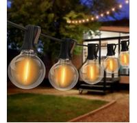 Guirlande Guinguette Extérieure 20M Guirlande Guinguette LED G40 Ampoules 30+2 Guirlande Lumineuse Extérieures/Intérieur