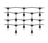 Guirlande Guinguette LED 220V 10M avec 10 Ampoules E27 1W Raccordable - Blanc Chaud 2300K - 3500K - Blanc Chaud (2300K - 3500K)