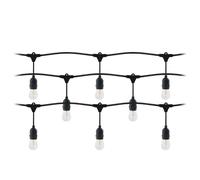 Guirlande Guinguette LED 220V 15M avec 10 Ampoules E27 1W Raccordable - Blanc Chaud 2300K - 3500K - Blanc Chaud (2300K - 3500K)