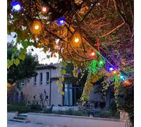 Guirlande guinguette led 4,5 m multicolore - solaire et secteur