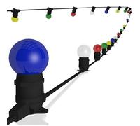 Guirlande guinguette LED multicolore 10m - Ambiance festive et colorée en extérieur Apportez une touche de couleur à vos événements