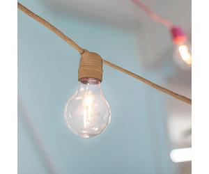 Guirlande guinguette LED New Garden Allegra en jute avec câble