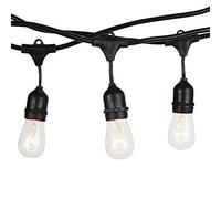 Guirlande Guinguette Noire Suspendue IP65 14,4m pour 15 Ampoules E27