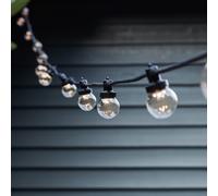 Guirlande Guinguette Pro Connect 90m 180 LED Blanc Chaud Câble Noir Raccordable Ampoules Transparentes