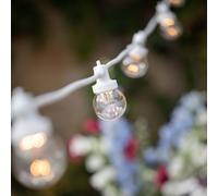 Guirlande Guinguette Pro Connect IP67 de 5m 10 LED Blanc Chaud Câble Blanc Raccordable Ampoules Transparentes