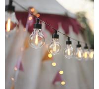 Guirlande Guinguette Vintage Solaire à 20 Ampoules Blanc Chaud