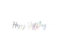 Guirlande irisée happy birthday - 62 cm