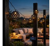 Globo Lichterkette Solaire Extérieure Déco Jardin Boule Flamme LED 410 cm