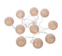 Atmosphera - Guirlande LED enfant Glitter 10 boules, coton et cuivre, rose, L175-5 cm