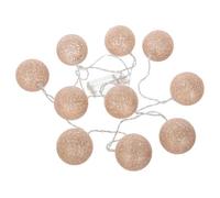 Atmosphera - Guirlande LED enfant Glitter 10 boules, coton et cuivre, rose, L175-5 cm