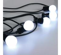 Guirlande LED B22 moulées x12 fixe - câble noir 10m - blanc froid FESTILIGHT
