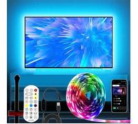 Guirlande LED Extérieure 3,8m, Ambilight RGBIC Sync Écran TV, Rétroéclairage TV, Décoration Salon et Murale Connectée .