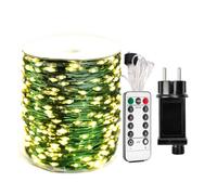 Guirlande LED extérieure avec fil vert, 30m, 300 LED super étanches, avec télécommande et 8 modes lumineux, idéale pour décorer votre sapin de Noël, jardin, mariage, et toutes vos soirées festives.