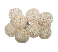 Guirlande LED ""Rotin"" 10 boules pile blanc ivoire L162cm - Atmosphera Créateur d'intérieur