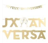 guirlande lettres anniversaire 3m or - sud trading cd10039 Jaune G