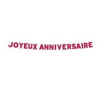 guirlande lettres anniversaire 4m rouge - générique gl24ru Rouge G