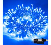 Guirlande Lumineuse, 100 LEDs 13 Mètre lumières de Noël Décoration Extérieur Intérieur Étanche IP44 avec Adapteur Alimentation, Chaine de Lampe pour Arbre,Fête,Mariage,Jardin,Maison,Halloween - Bleu
