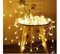 Guirlande Lumineuse - 10M - 80 Ampoules - LED à Piles - Blanc Chaud - Décoration Intérieure