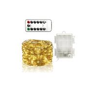 Guirlande Lumineuse 10M avec 100 Micro LED et 8 modes télécommande, Décoration LED Romantique pour Noël Soirée Maison Jardin, Blanc Chaud [Batterie alimenté] Blanc G