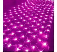 Guirlande lumineuse - 192 LED blanc chaud - 2 x 3 mètres - Étanche - Forme filet de pêche - Décoration de Noël extérieure - Rose