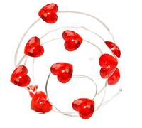 Guirlande lumineuse, 20 LED coeur, 1,5m PVC, fil cuivre flexible, pile AA, minuterie, intérieur mari ACCESSOIRES FABRICATION MAISON