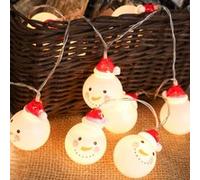 Guirlande Lumineuse 2M LED avec 20 LED Bonhomme de neige pour Noël Soirée Fête Maison Jardin, Blanc Chaud [Batterie alimenté] Blanc G