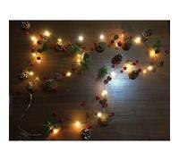 Guirlande Lumineuse 2M LED avec 20 Micro LED pour Noël Soirée Fête Maison Jardin, Pomme de pin et Cloche - Blanc Chaud [Batterie alimenté] Blanc G