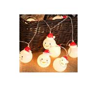 Guirlande Lumineuse 3M LED 8 Modes avec 20 LED Bonhomme de neige pour Noël Soirée Fête Maison Jardin, Blanc Chaud [Batterie alimenté]