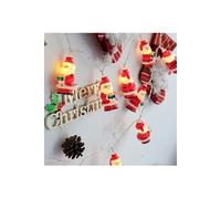 Guirlande Lumineuse 3M LED avec 30 LED Père Noël pour Noël Soirée Maison Jardin, Blanc Chaud [Batterie alimenté]
