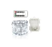 Guirlande Lumineuse 5M avec 50 Micro LED et 8 modes télécommande, Décoration LED Romantique pour Noël Soirée Maison Jardin, Blanc Froid [Batterie