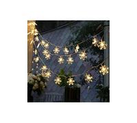 Guirlande Lumineuse 6M LED avec 40 LED Flocon de neige pour Noël Soirée Maison Jardin, Blanc Chaud [USB alimenté]