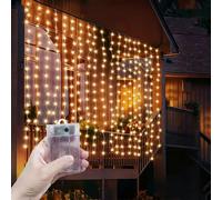 Guirlande lumineuse à 8 modes de fonctionnement à piles, guirlande lumineuse pour patio, décoration de couronne de fées, éclairage de fête, décoration de camping dans la cour, guirlande de fées, décor