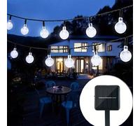 Guirlande lumineuse à boules bulles solaires - Blanc, 20/50/100 LED, IP65, Alimentée par énergie solaire avec batterie nickel 400mAh, Montage mural facile, Contrôle par bouton-poussoir pour jardin, pa