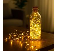 Ruban LED Salon Chaîne lumineuse 8 modes Noël, transparent, USB-C, 100x LED blanc chaud, L 10 m