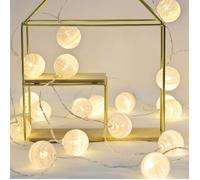 Guirlande Lumineuse Boule Coton, Interieur Decoration Noël Deco, 3M 20er LED Globe Light, Fille, Princesse, Enfant, Bebe - 3CM