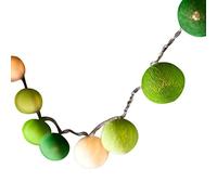 Guirlande Lumineuse Boules Coton 5M 50LEDs Blanc Chaud, Treer Décoration Piles Cosy LED Améliorer 8 Modes Lumières Décorative Intérieur et Extérieur idéale pour Noël (vert,5m/50LED)